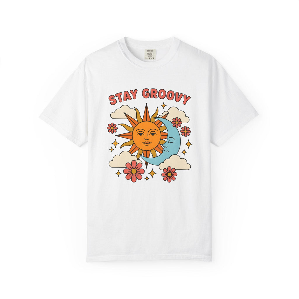 Sun Moon Print Shirt Boho Chic Stars Unisex Gift Funky Tee product image 1