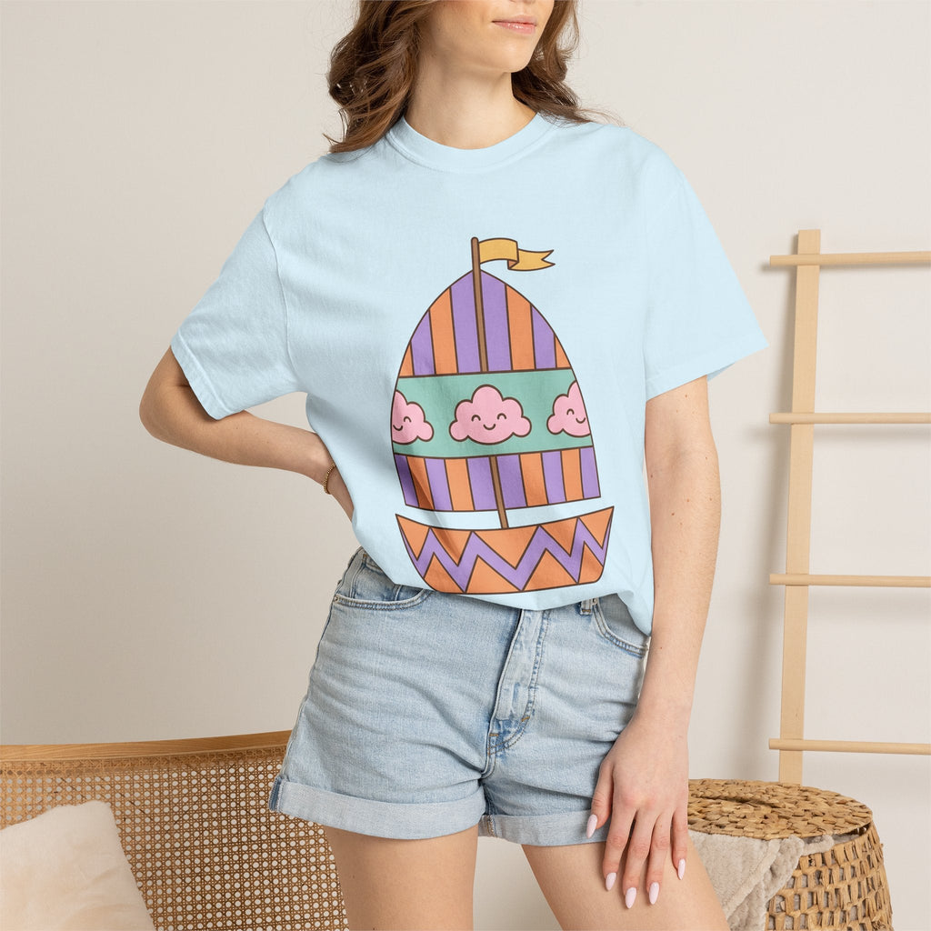 Sailboat Drawing Shirt Cute Ocean Unisex Gift Cartoon Tee product image 9
