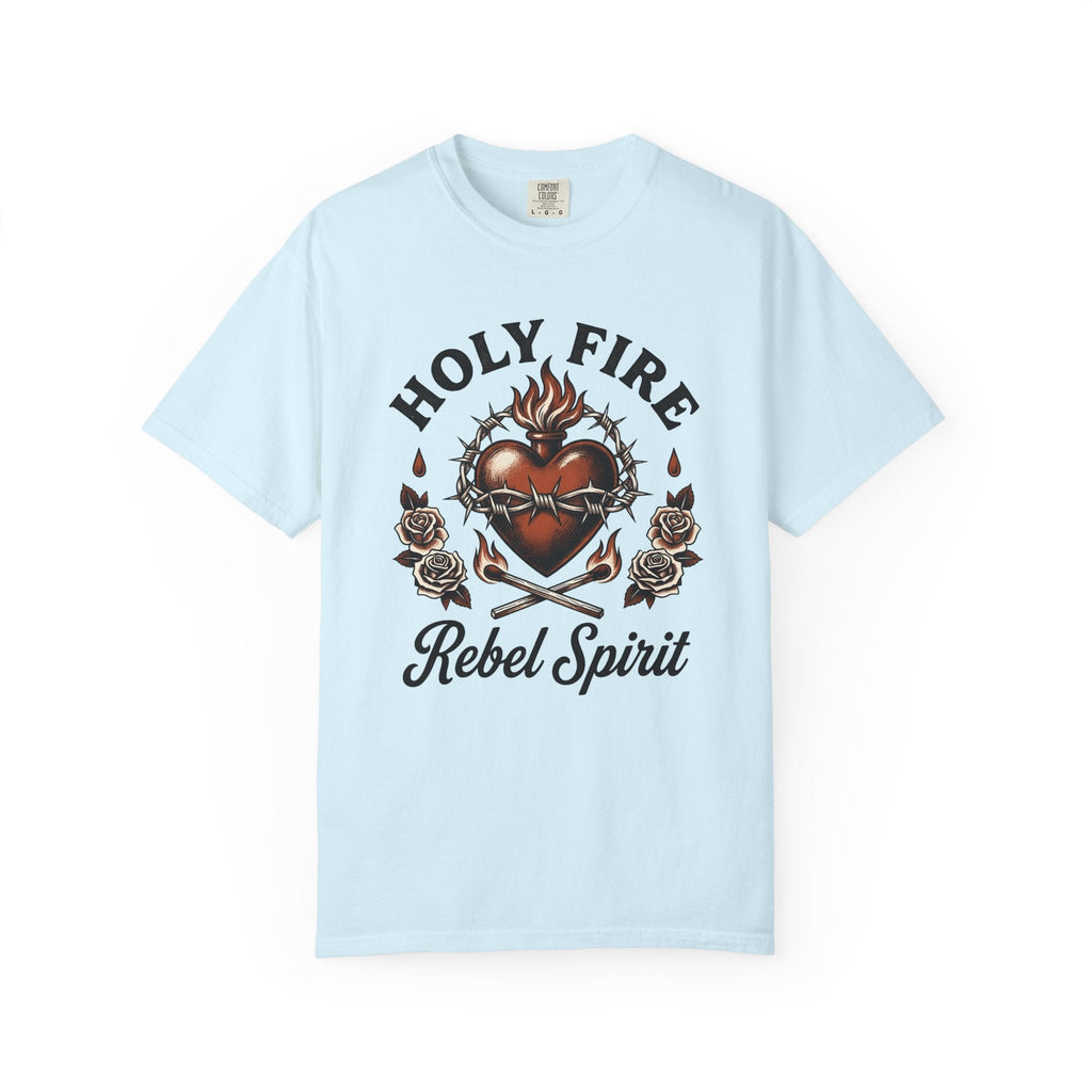 Flaming Divine Heart Shirt Tattoo Witchcraft Unisex Gift product image 2