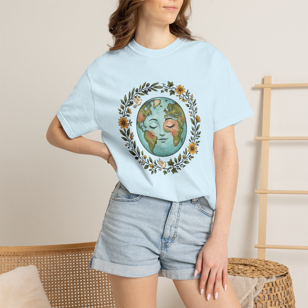 Planet Face Shirt Boho Chic Environment Unisex Gift product image 9