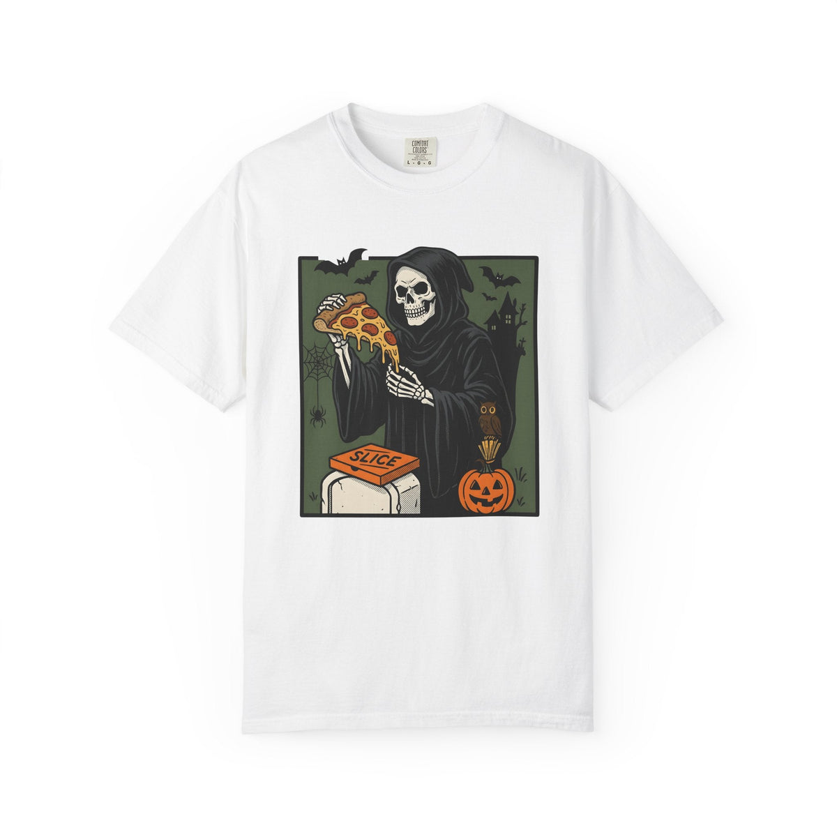 Death Skeleton Pizza Shirt Halloween Macabre Unisex Gift product image 1