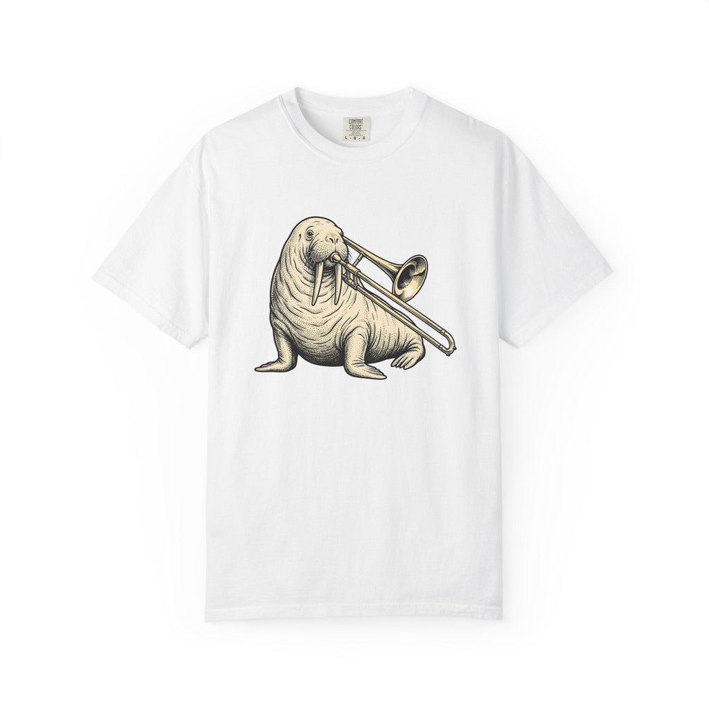 Walrus Trombone Shirt Animals Music Unisex Gift Vintage Tee product image 1