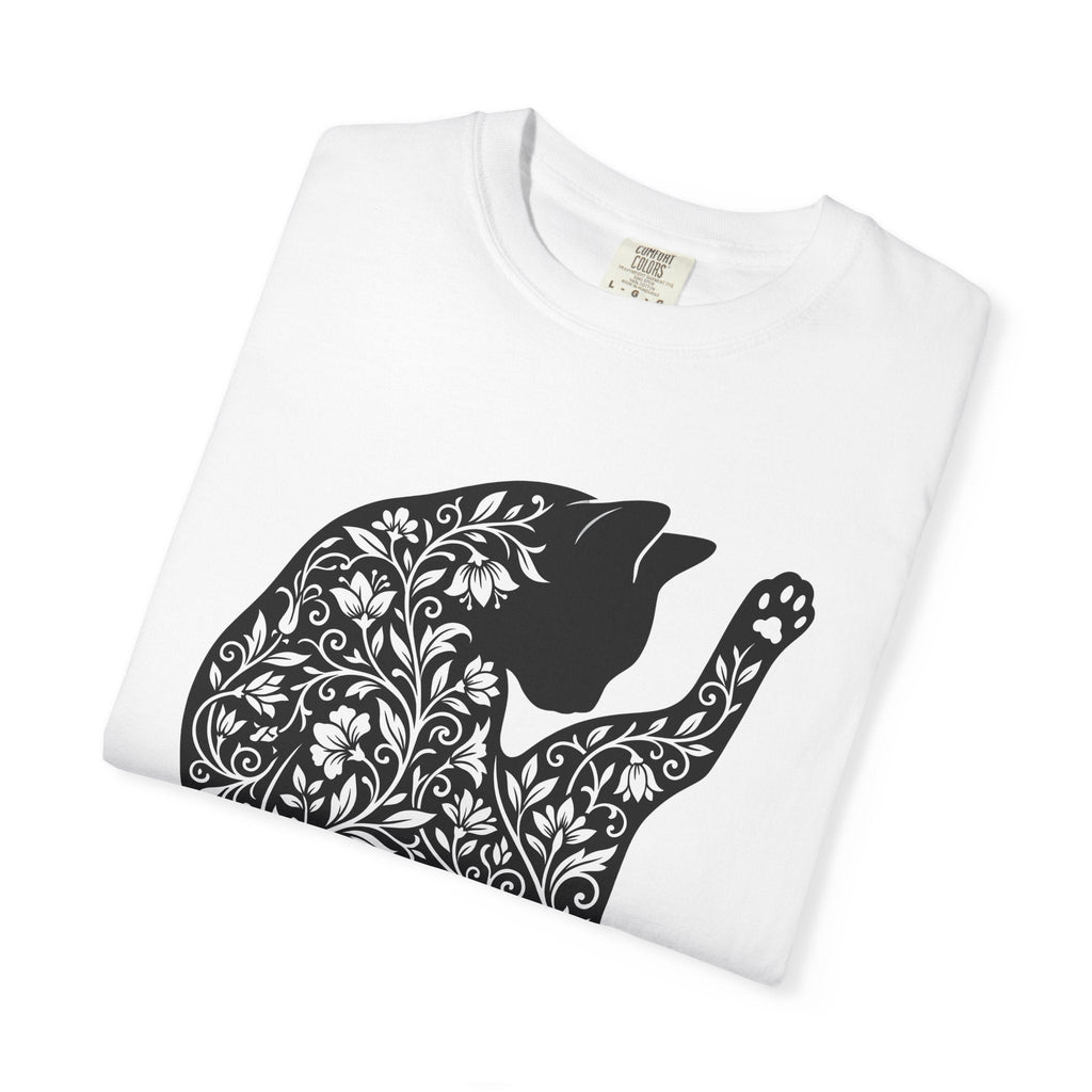 Flower Cat Shirt Outdoors Gift Women Hippie Tee Kitty product image 5