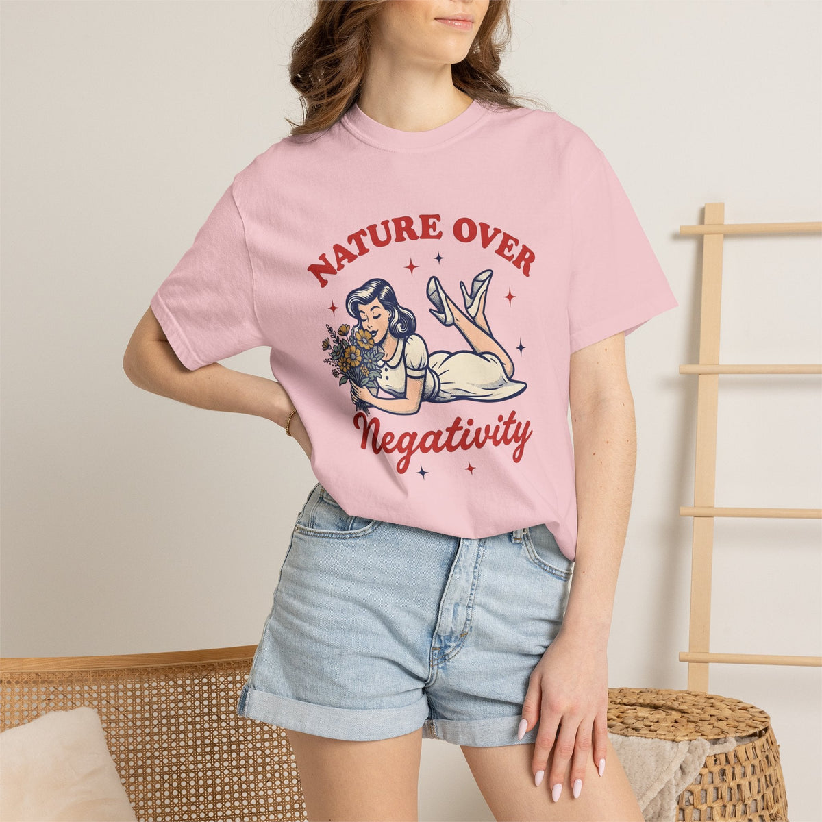 Girl Flowers Shirt Nature Positivity Gift for Women Vintage product image 12