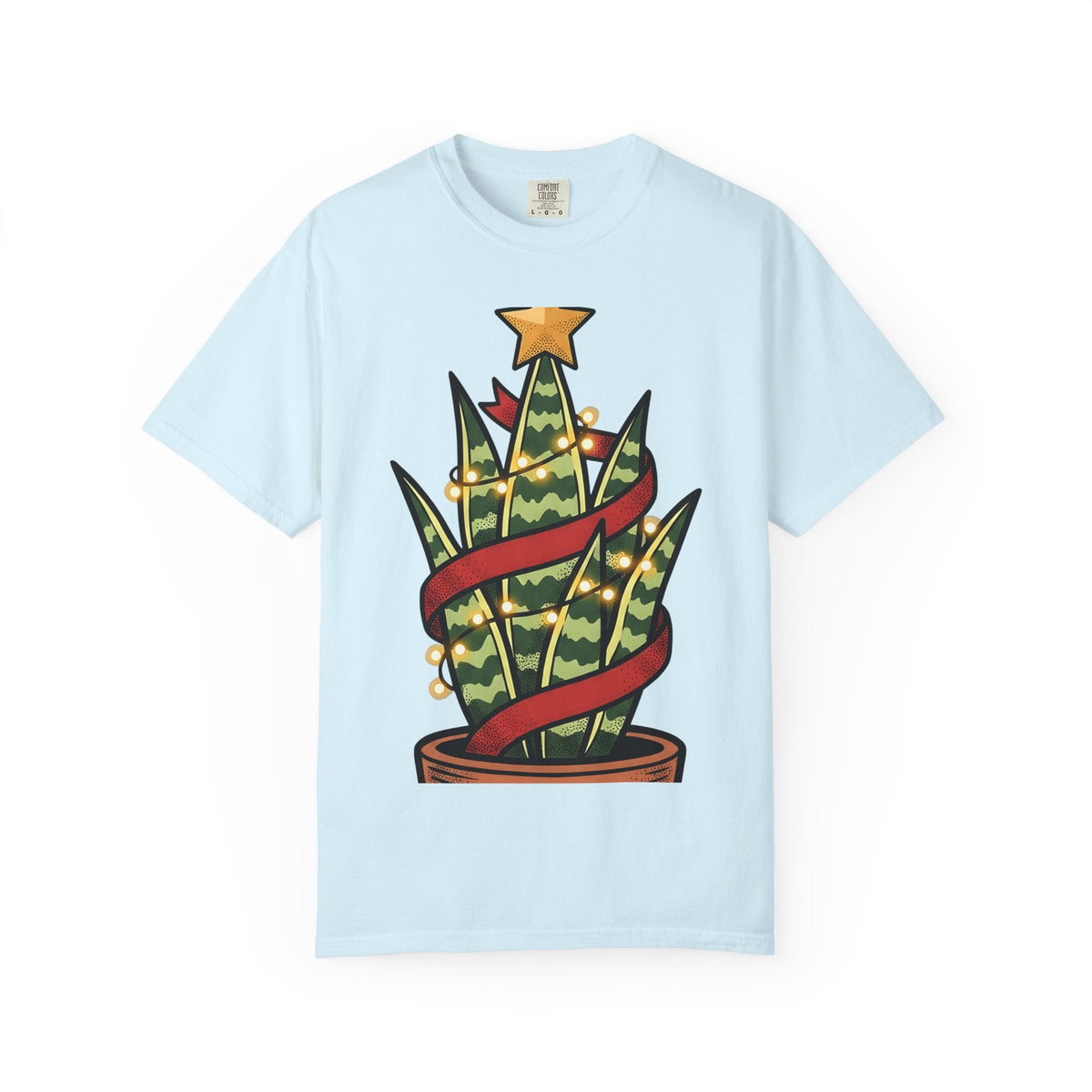 Christmas Cactus Fairy Lights Cartoon T-Shirt – Cute product image 2