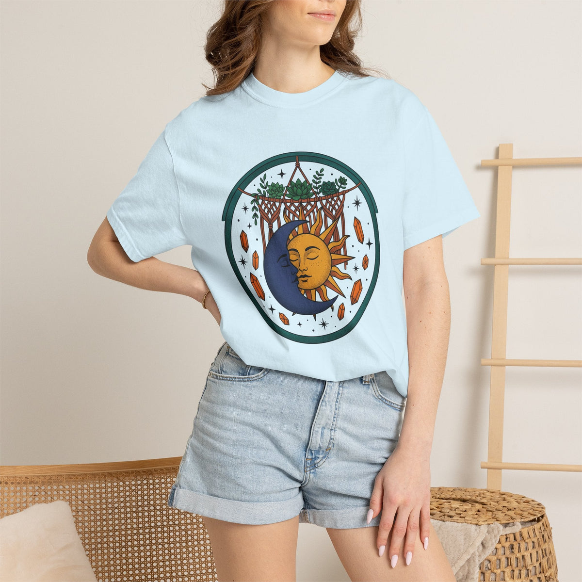 Sun Moon Print Shirt Boho Chic Constellation Gift Women product image 9