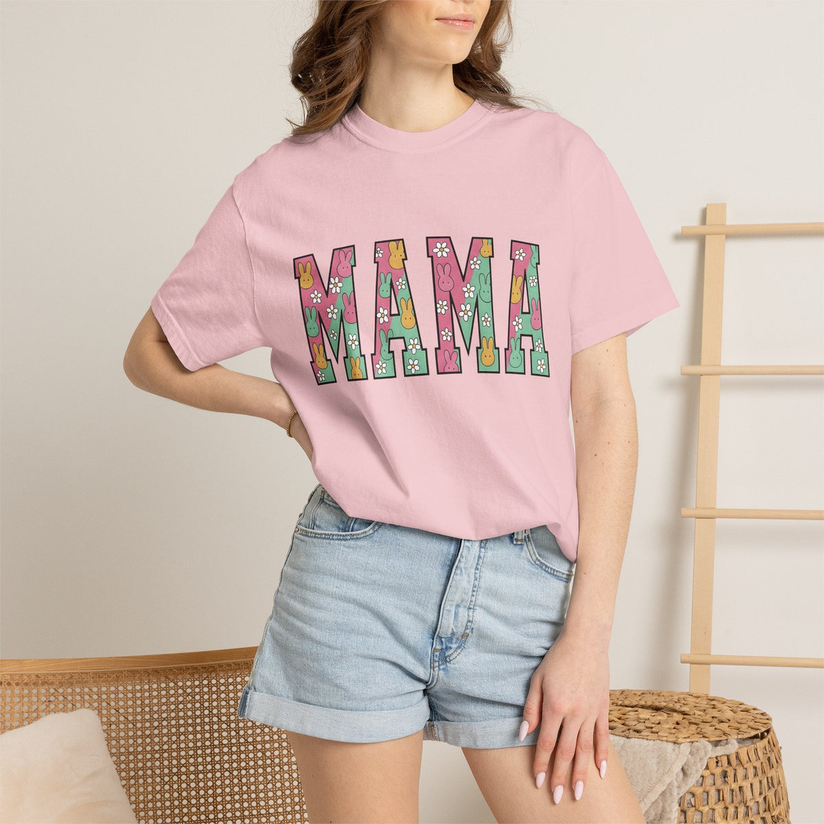 Rabbit Floral Print Shirt Easter Mother Gift for Women product image 12