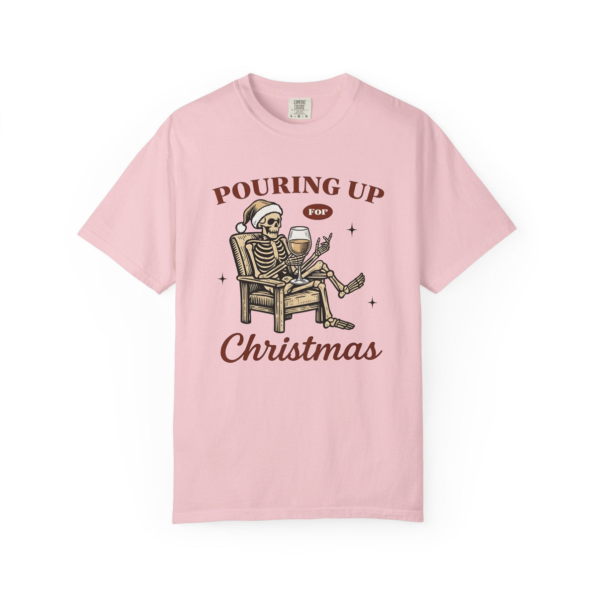 Skeleton Santa Hat Shirt Christmas Alcohol Unisex Gift Vintage Tee Santa Hat