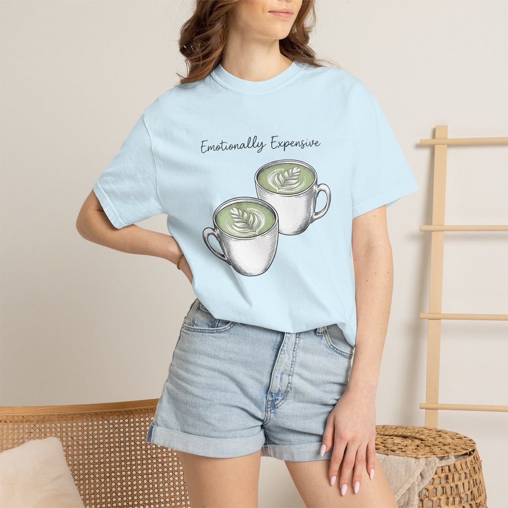 Matcha Latte Cups Shirt Coffee Foodie Unisex Gift Hand Drawn Tee Green Tea Cup