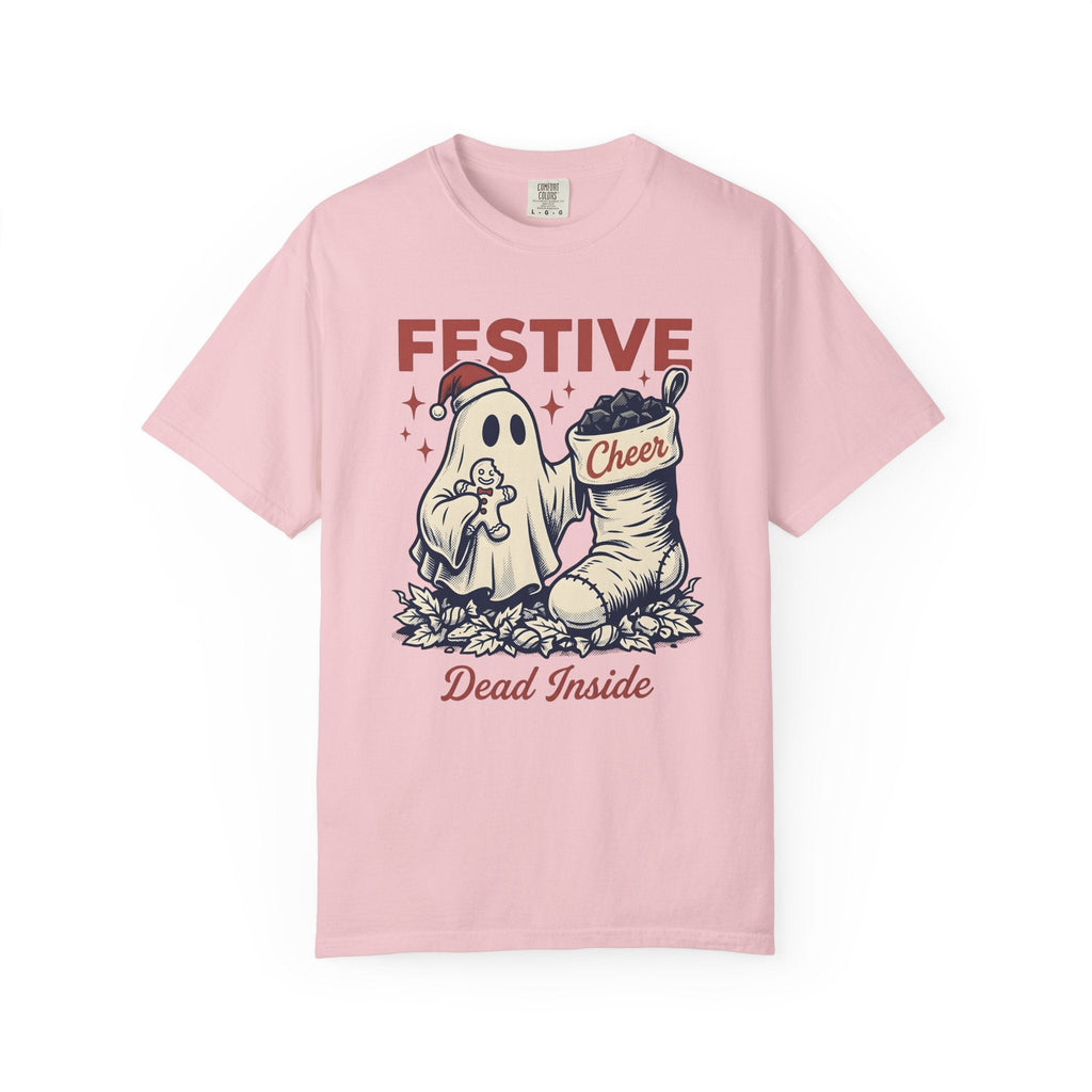 Ghost Santa Hat Shirt Christmas Humor Unisex Gift Vintage Tee Santa Hat T-Shirt