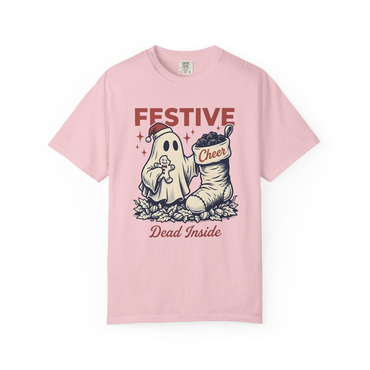 Ghost Santa Hat Shirt Christmas Humor Unisex Gift Vintage Tee Santa Hat T-Shirt