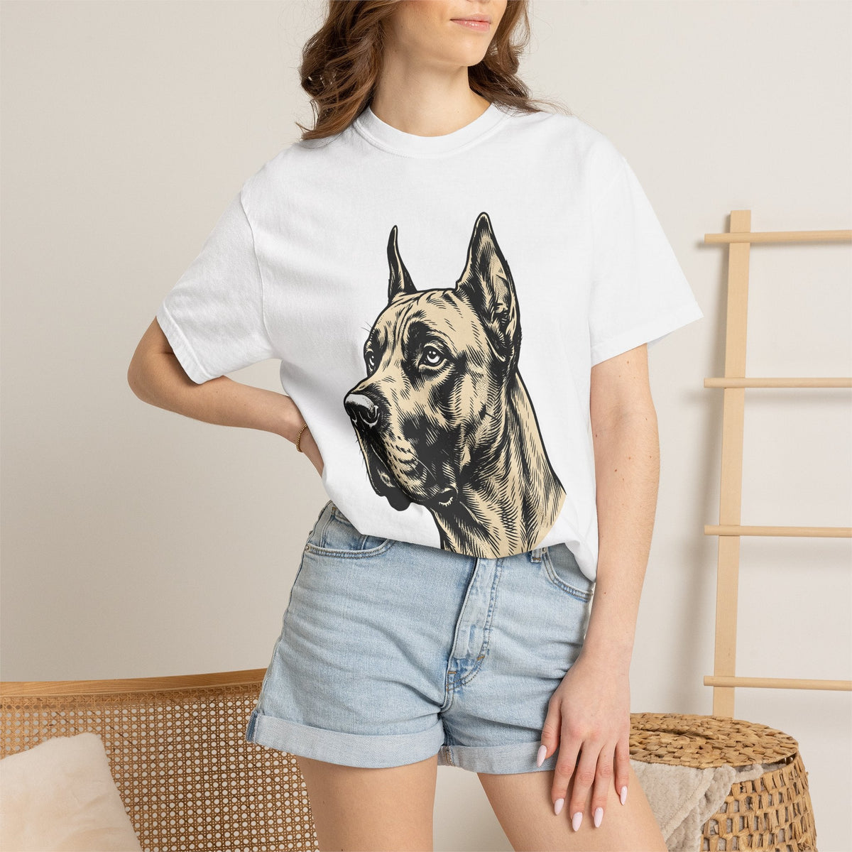 Dane Dog Shirt Animals Unisex Gift Line Drawing Tee Great product image 6