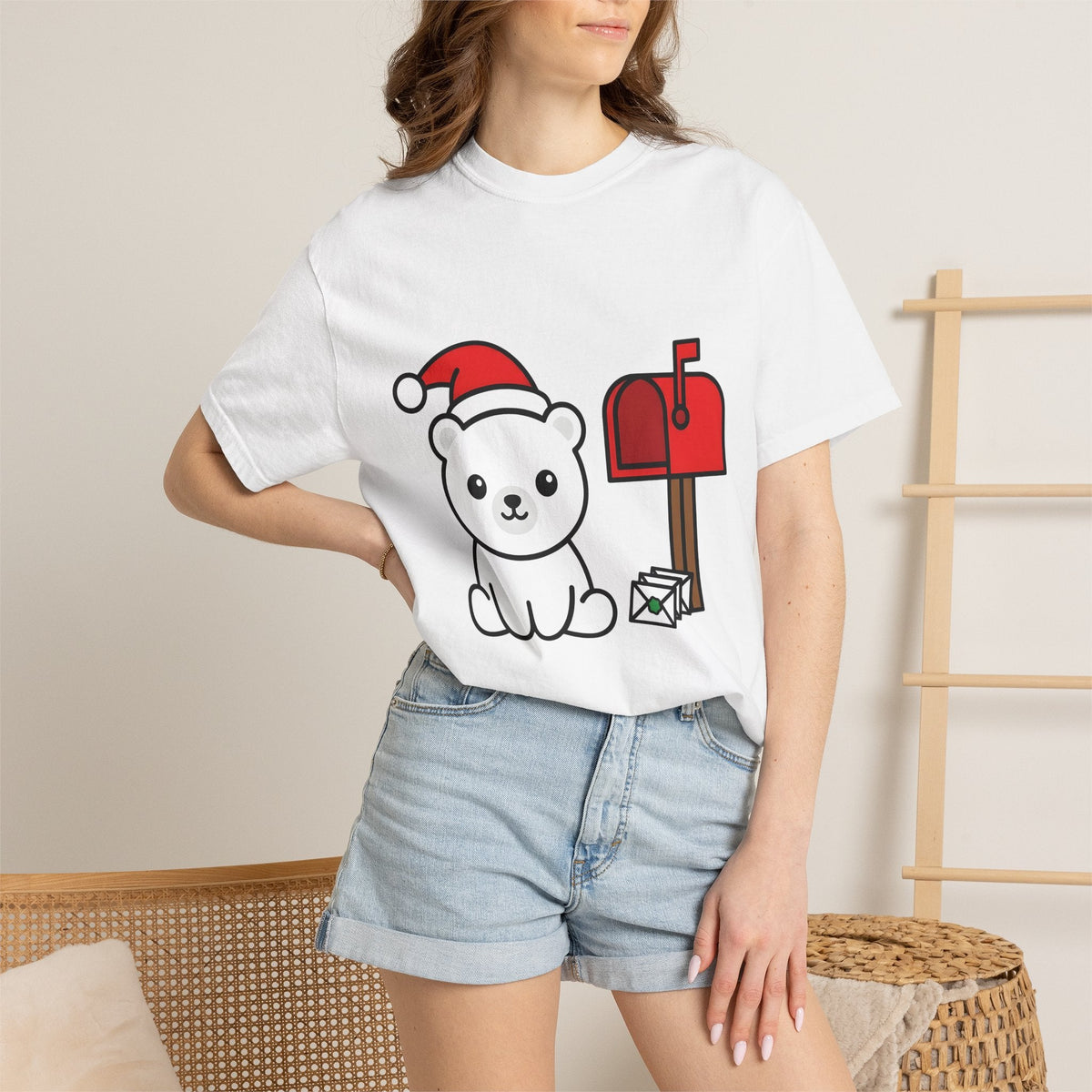 White Bear Shirt Christmas Pets Gift Women Adorable Tee product image 6