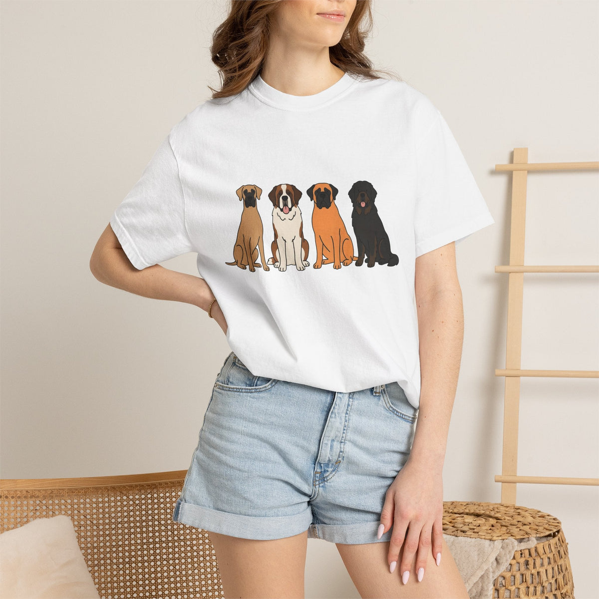 Giant Dog Breeds Shirt Critters Gift Women Hand Drawn Tee product image 6
