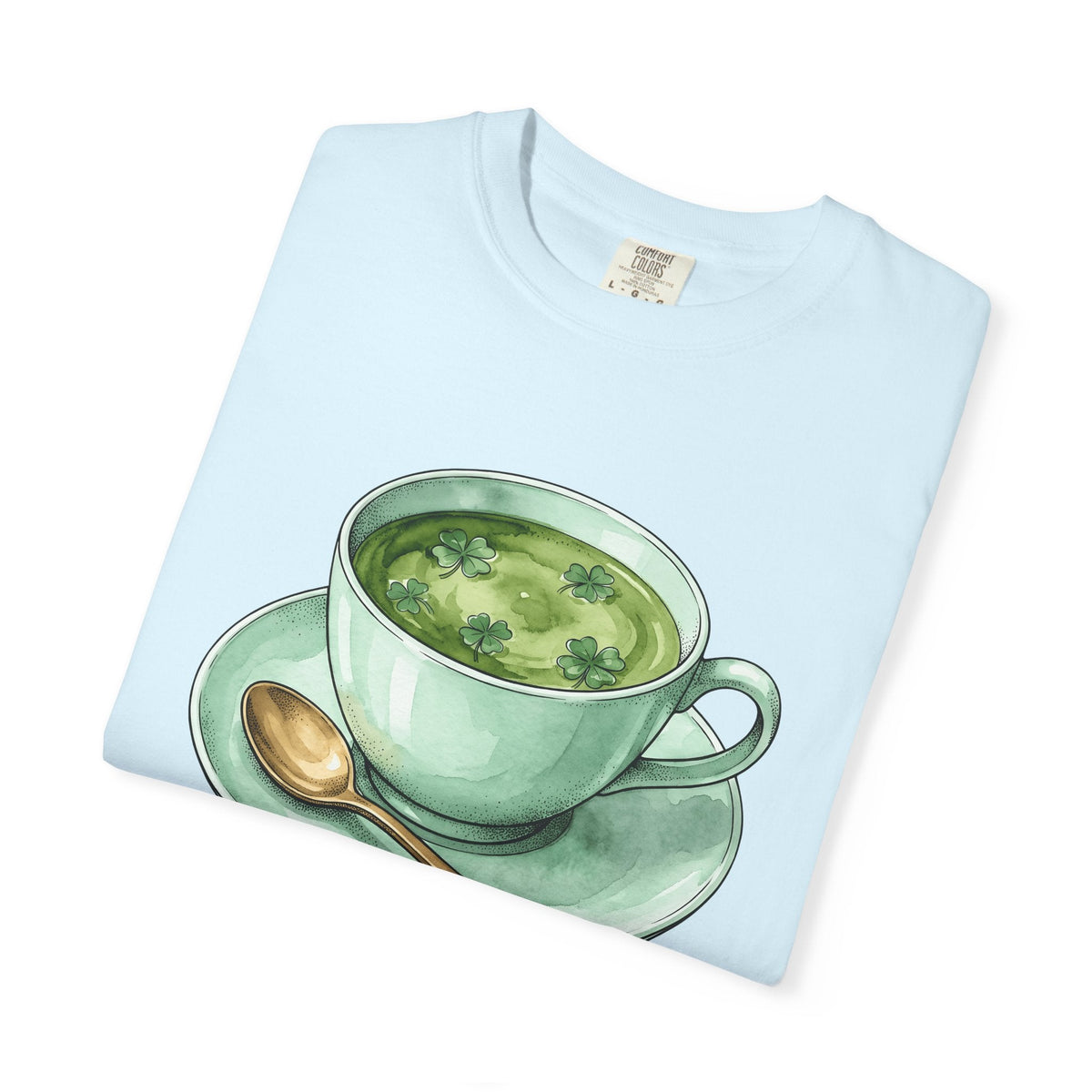 Lucky Leaf Cup Shirt St Patrick's Day Infusion Unisex Gift Painted Tee Tea Cup
