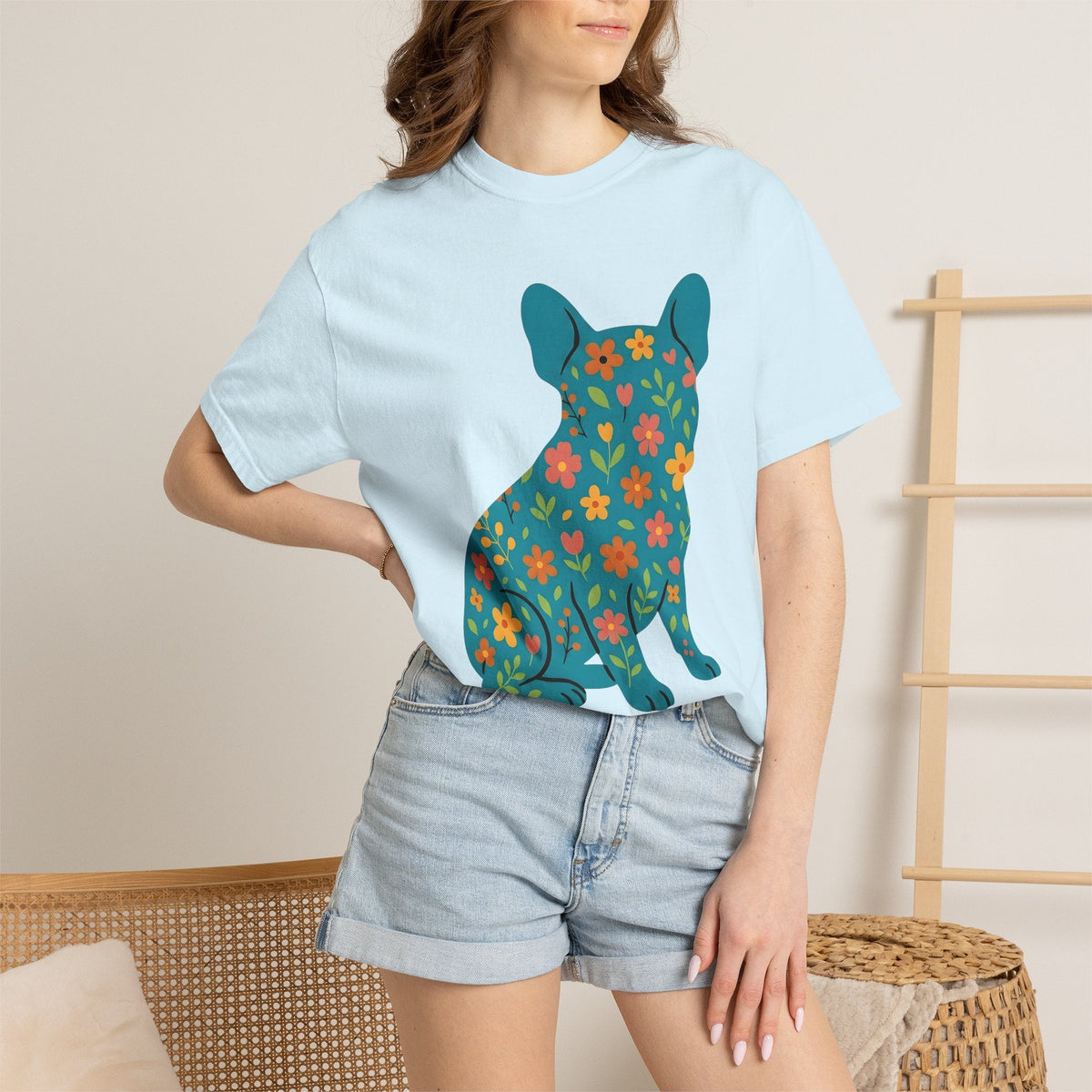 French Bulldog Shirt Dog Pet Unisex Gift Floral Tee T-Shirt product image 9