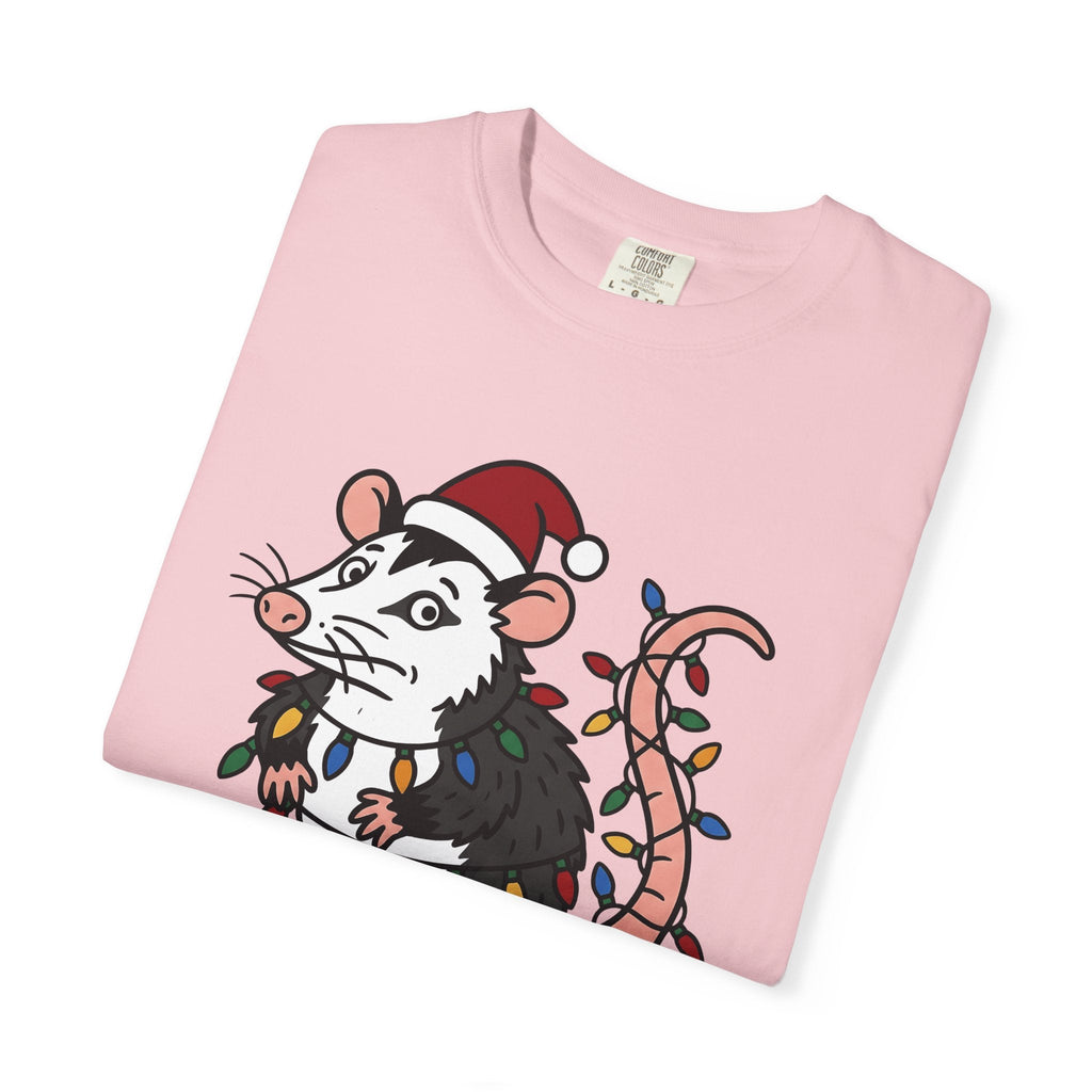 Possum Christmas Hat Shirt Christmas Pet Unisex Gift Doodle Tee Opossum T-Shirt