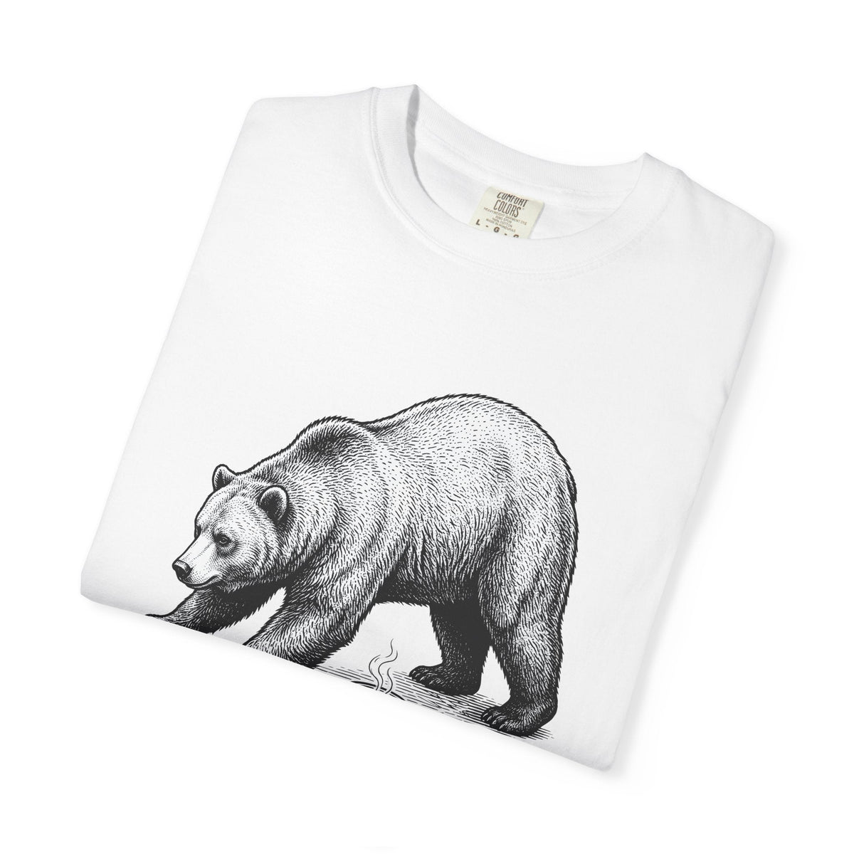 Bear Latte Shirt Coffee Outdoors Unisex Gift Sketch Tee Latte Art T-Shirt Coffee