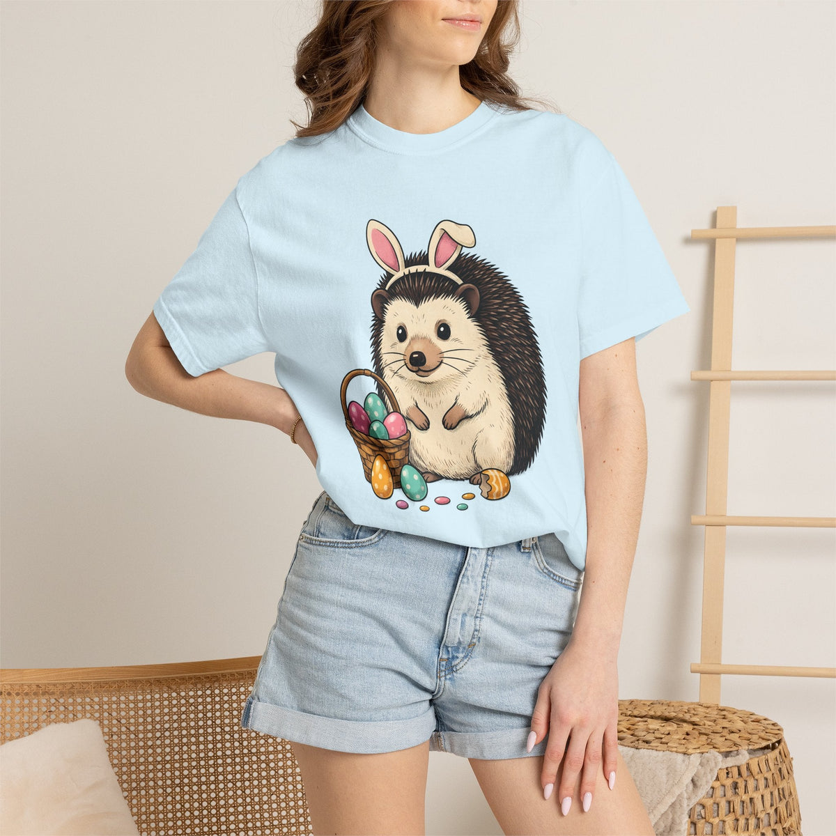 Hedgehog Bunny Ears Shirt Easter Pet Unisex Gift Kawaii Tee product image 9