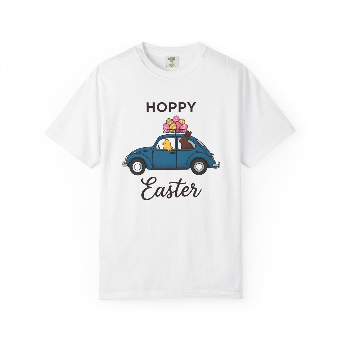 Hare Chick Car Shirt Easter Event Unisex Gift Line Art Tee product image 1