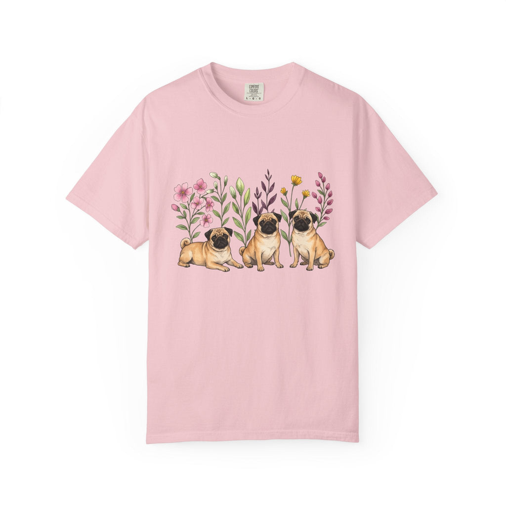 Pug Group Shirt Dog Plants Unisex Gift Line Art Tee T-Shirt product image 3