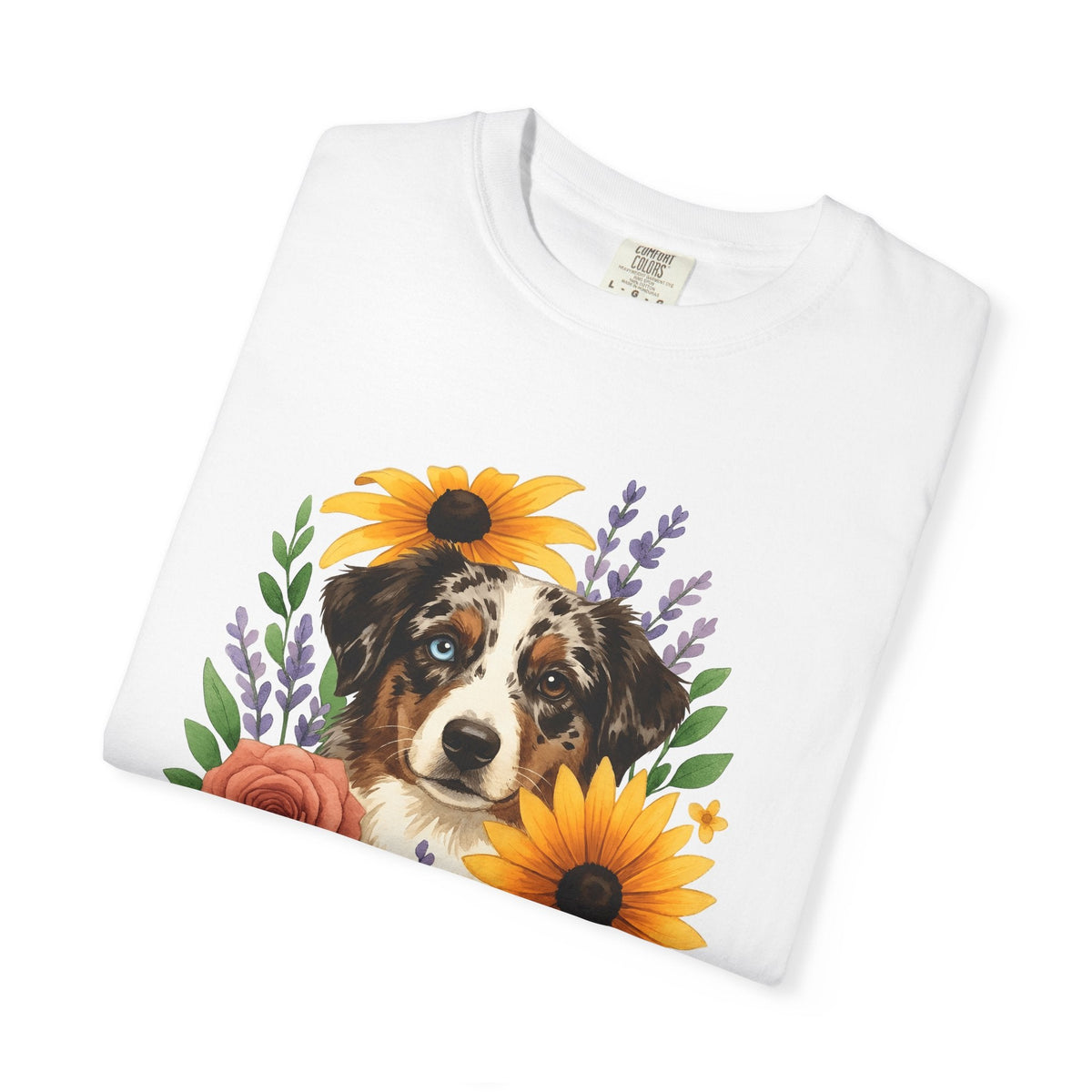 Aussie Breed Shirt Dog Bouquet Gift Women Painterly Tee product image 5