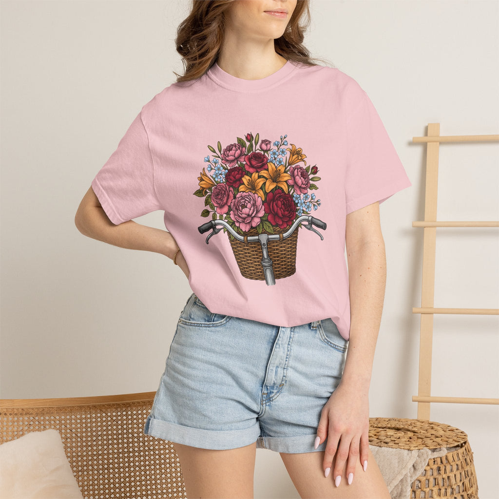 Cycle Basket Flowers Shirt Easter Petals Unisex Gift Floral product image 12