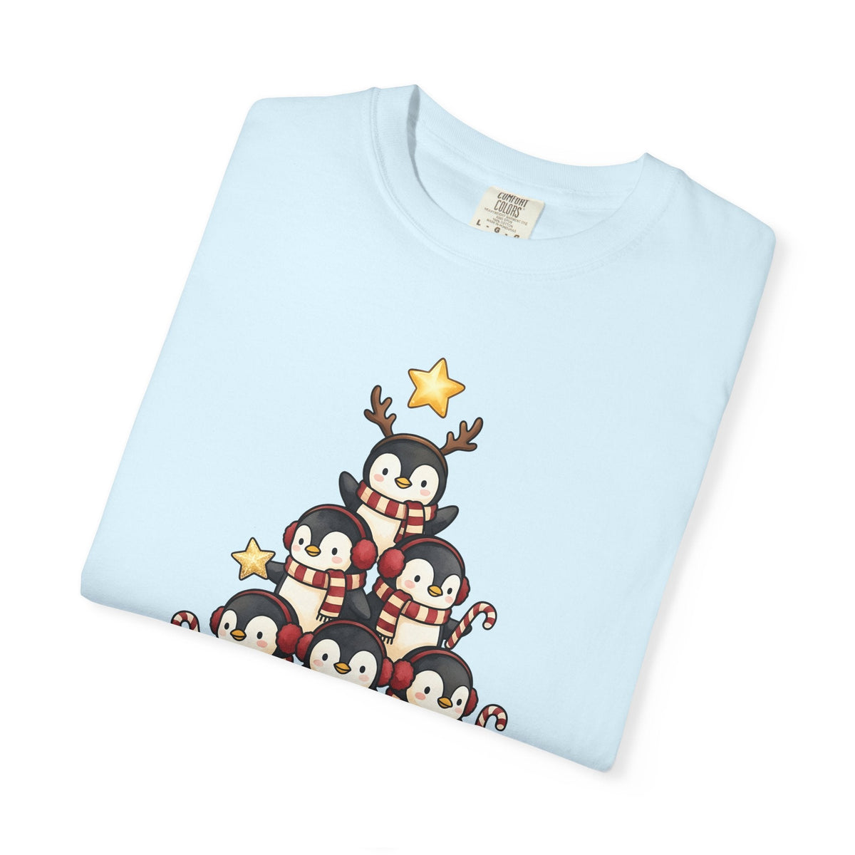 Penguin Tree Shirt Christmas Fauna Gift Women Cartoon Tee product image 8