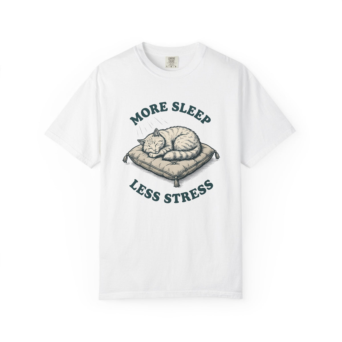 Sleeping Cat Shirt Animal Unisex Gift Hand Drawn Tee Kitten product image 1