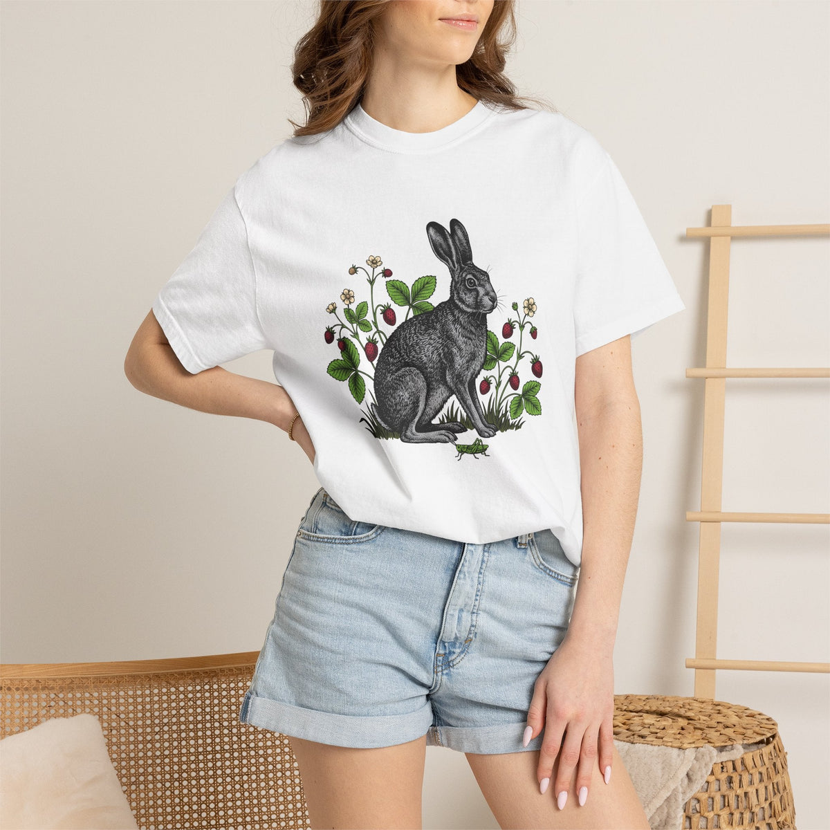 Hare Drawing Shirt Animals Wildlife Unisex Gift Garden Tee product image 6