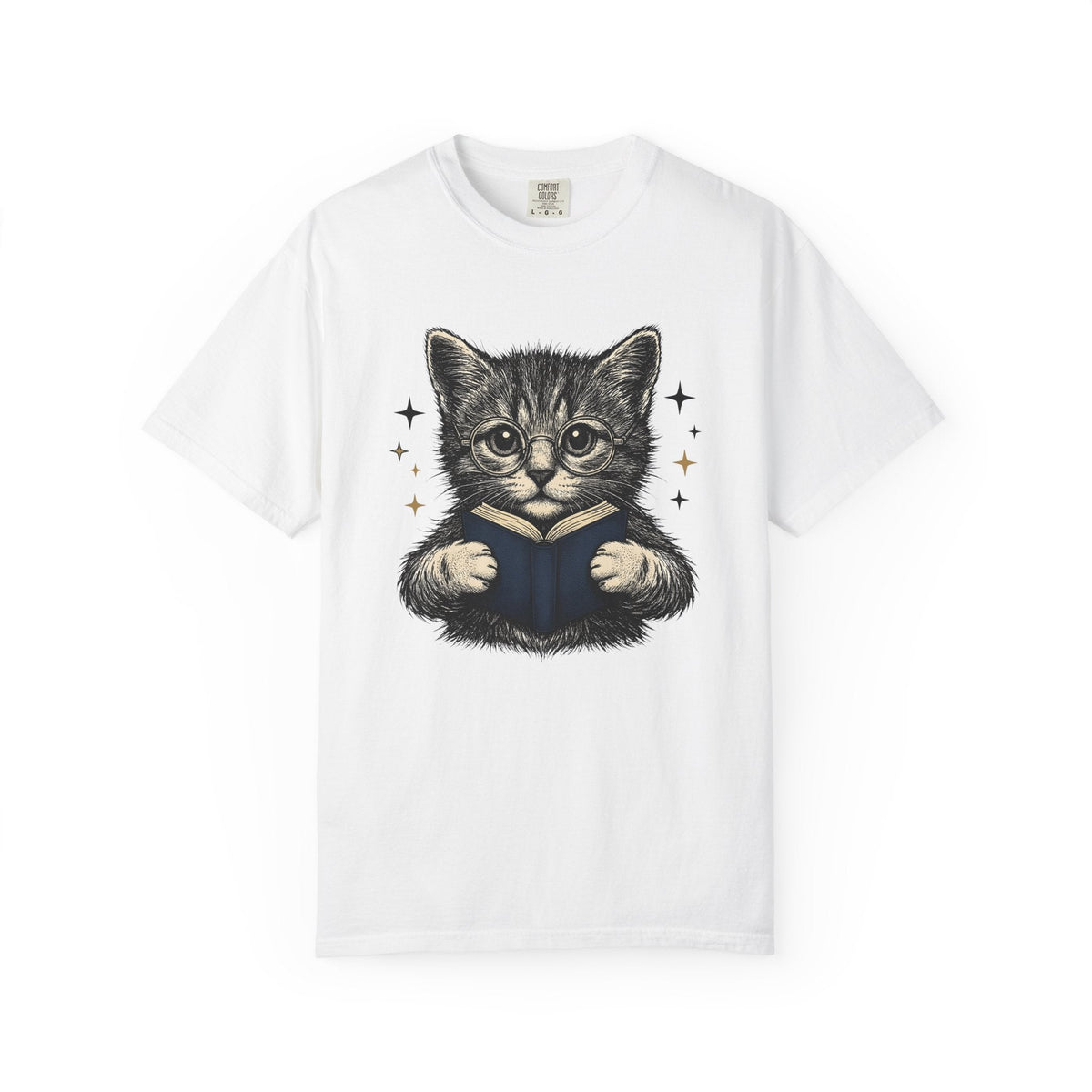 Cat Reading Shirt Novels Unisex Gift Cartoon Tee Kitten product image 1