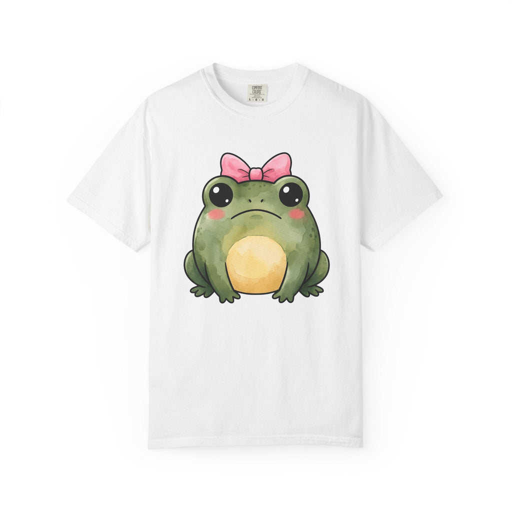 Frog Bow Clip Shirt Animals Rustic Unisex Gift Playful Tee product image 1