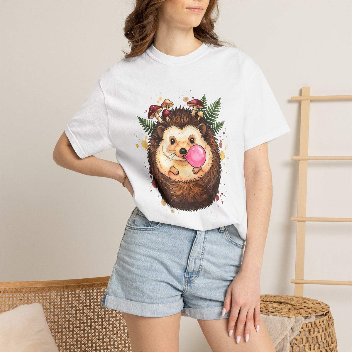 Hedgehog Art Shirt Animals Vintage Unisex Gift Paint Tee product image 6