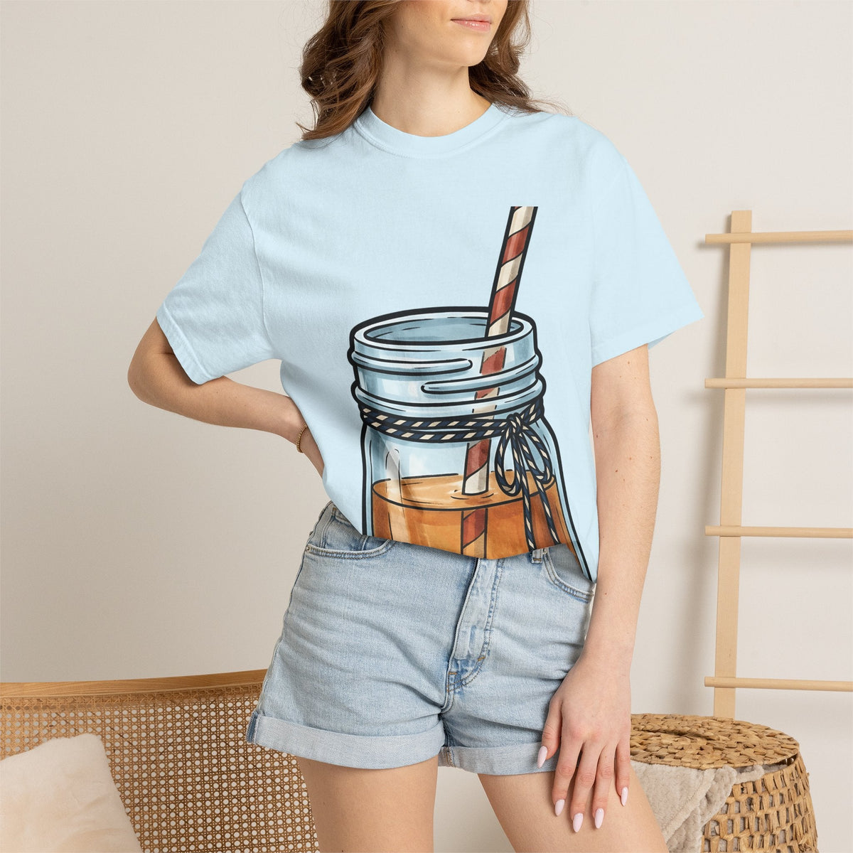 Mason Jar Cup Shirt America Holiday Unisex Gift Line Art Tee Mason Jar T-Shirt