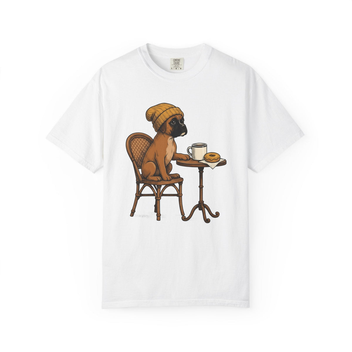 Boxer Dog Shirt Latte Unisex Gift Hand Drawn Tee Bulldog product image 1