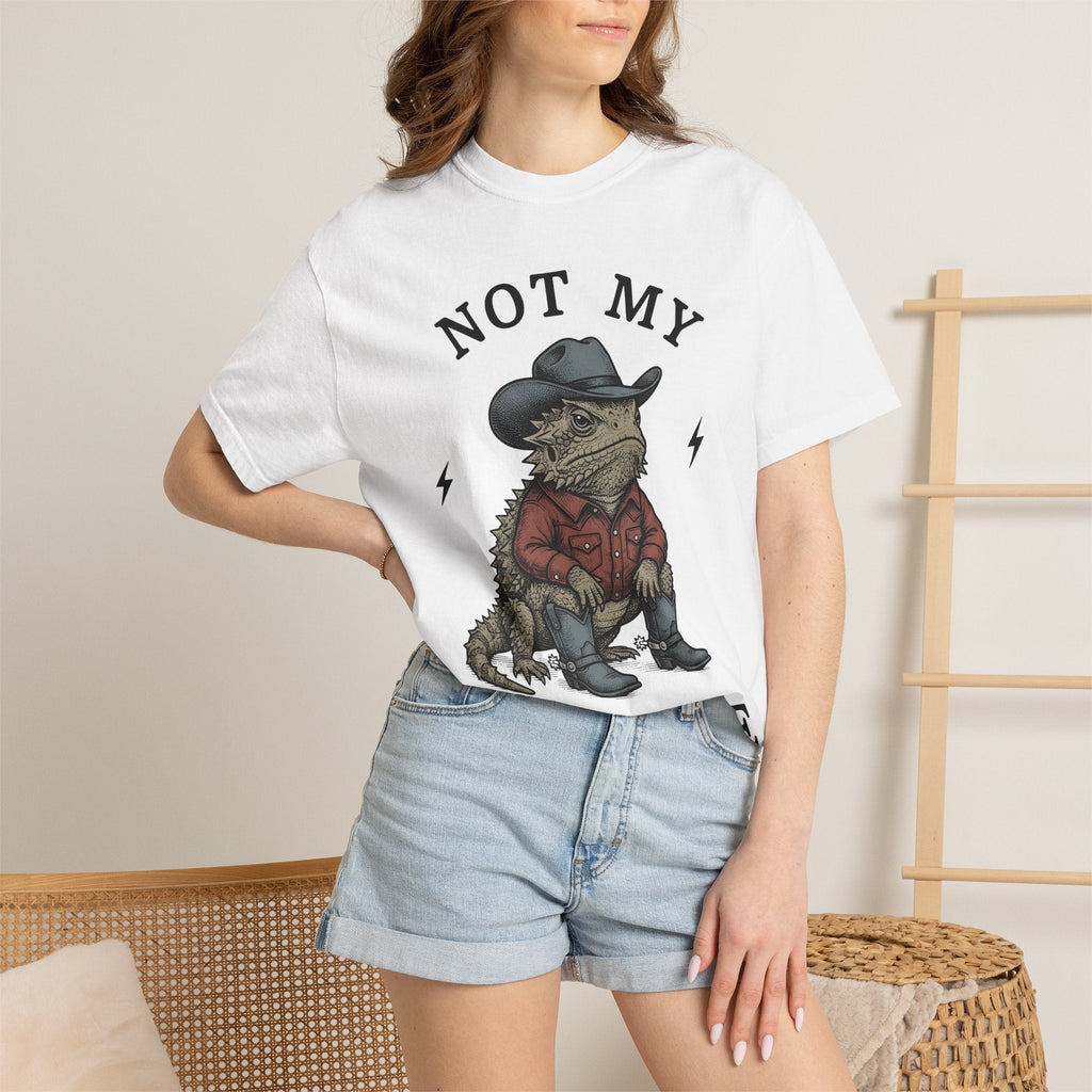 Lizard Cowboy Shirt Animals Western Gift Women Vintage Tee Gecko T-Shirt Reptile Fan Retro Tshirt Rodeo Graphic Hand Drawn Cowboy Hat Tshirt
