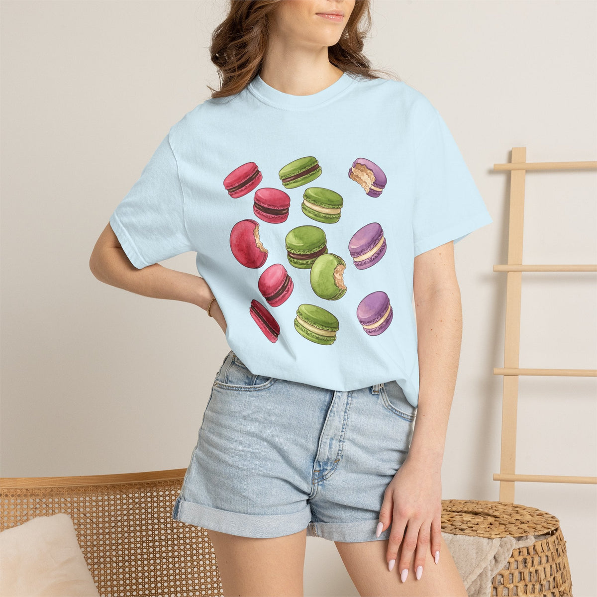 Macaron Design Shirt Desserts Pastry Unisex Gift Ink Tee product image 9