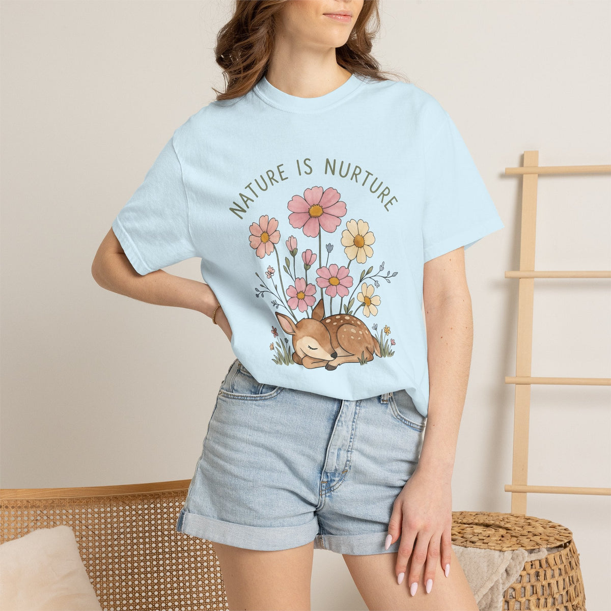 Baby Deer Shirt Animal Nature Unisex Gift Watercolor Tee product image 9