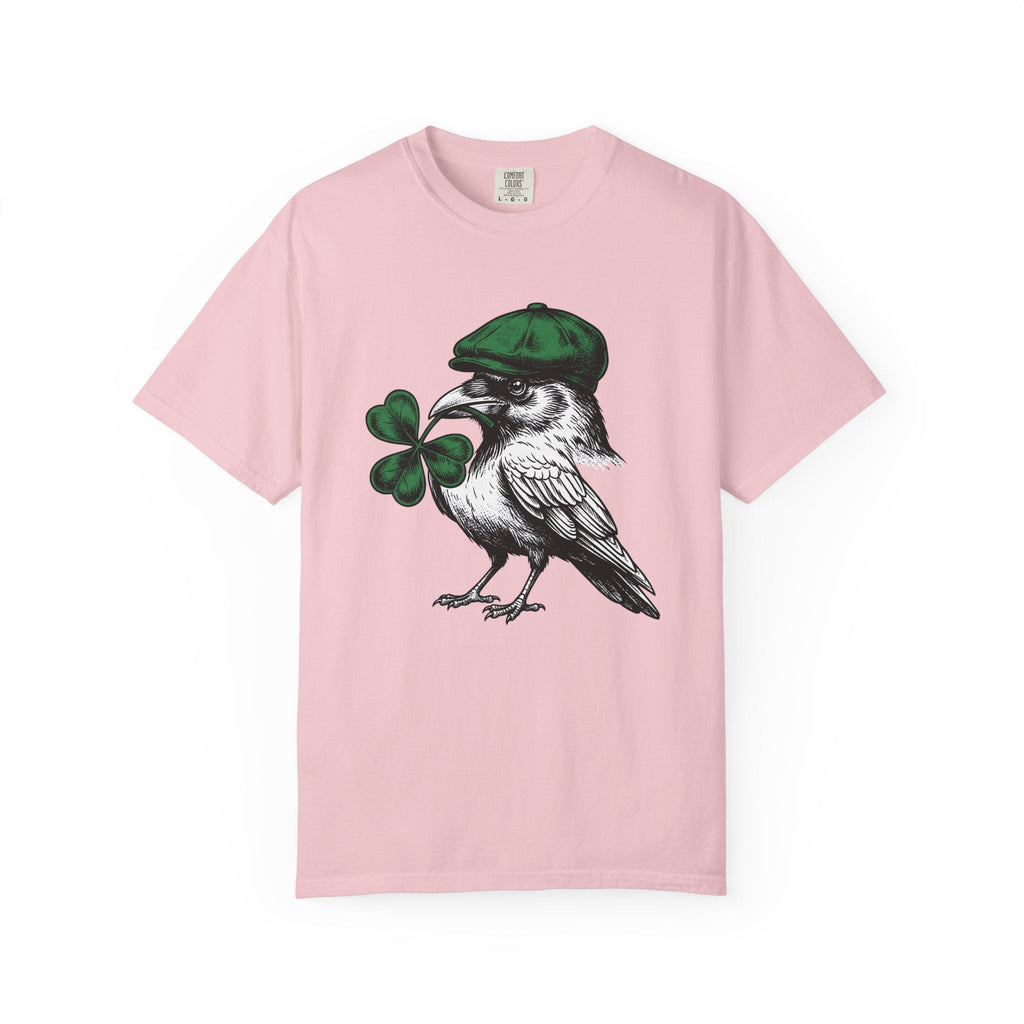 Raven Clover Shirt St Patrick's Day Celtic Gift Women Retro Tee Clover T-Shirt Shamrock Fan Vintage Tshirt Celtic Graphic Sketch Newsboy Hat