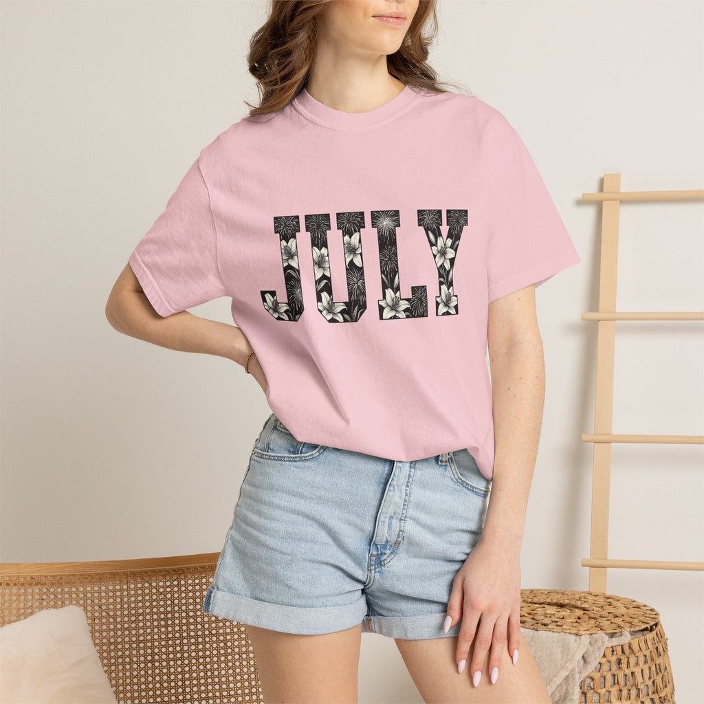 Bloom Fireworks Typography Shirt 4th Of July Garden Unisex product image 12