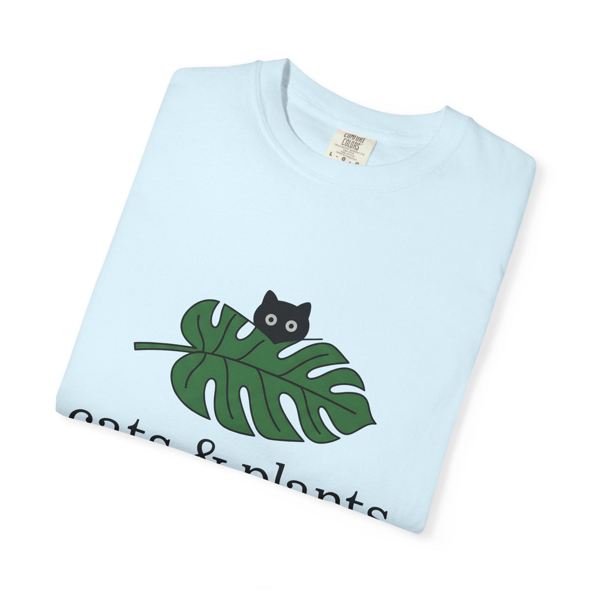 Black Feline Foliage Shirt Cat Greenery Gift Women Plain product image 8