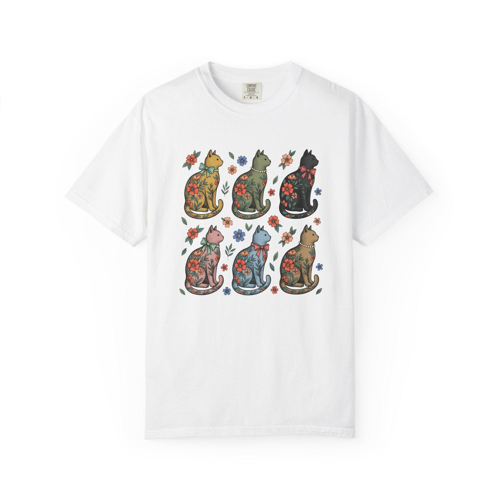 Flower Cat Shirt Animals Plants Unisex Gift Hippie Tee product image 1
