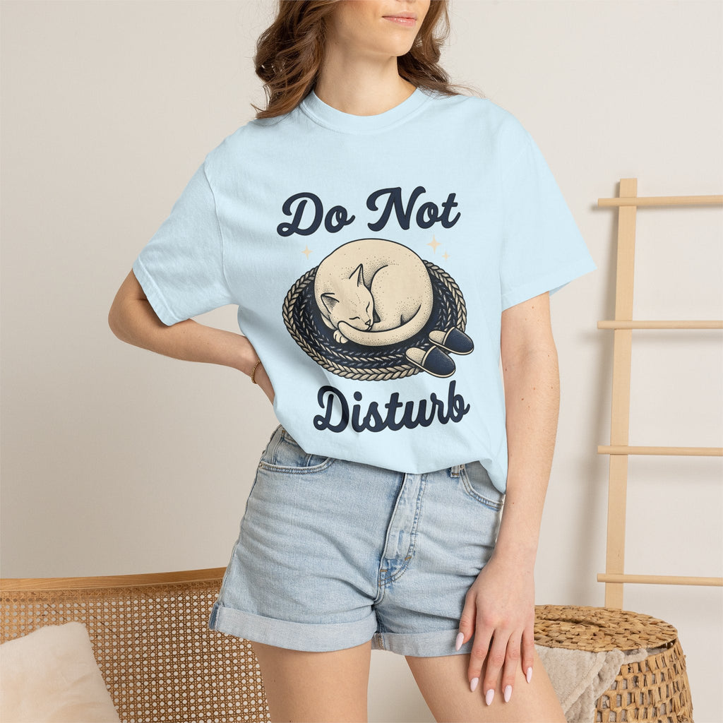 Napping Cat Shirt Cat Comfort Gift Women Retro Tee Kitten T-Shirt Cat Fan Vintage Tshirt Cozy Graphic Sketch House Shoes Tshirt