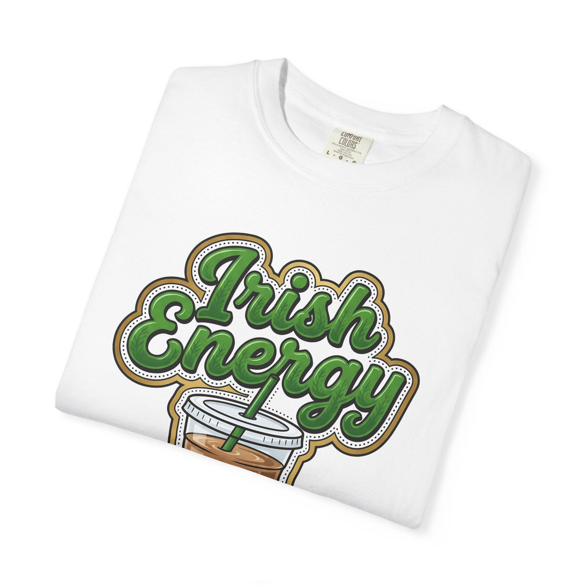 Iced Latte Glass Shirt St Patrick's Day Mocha Unisex Gift Comic Tee Coffee Cup