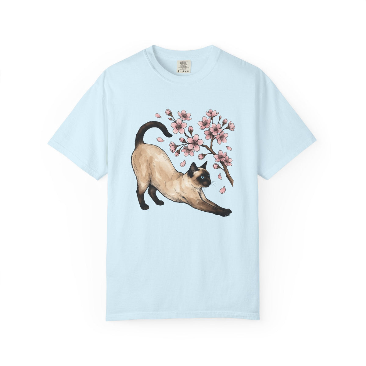 Siamese Kitten Shirt Cat Flower Unisex Gift Painting Tee product image 2