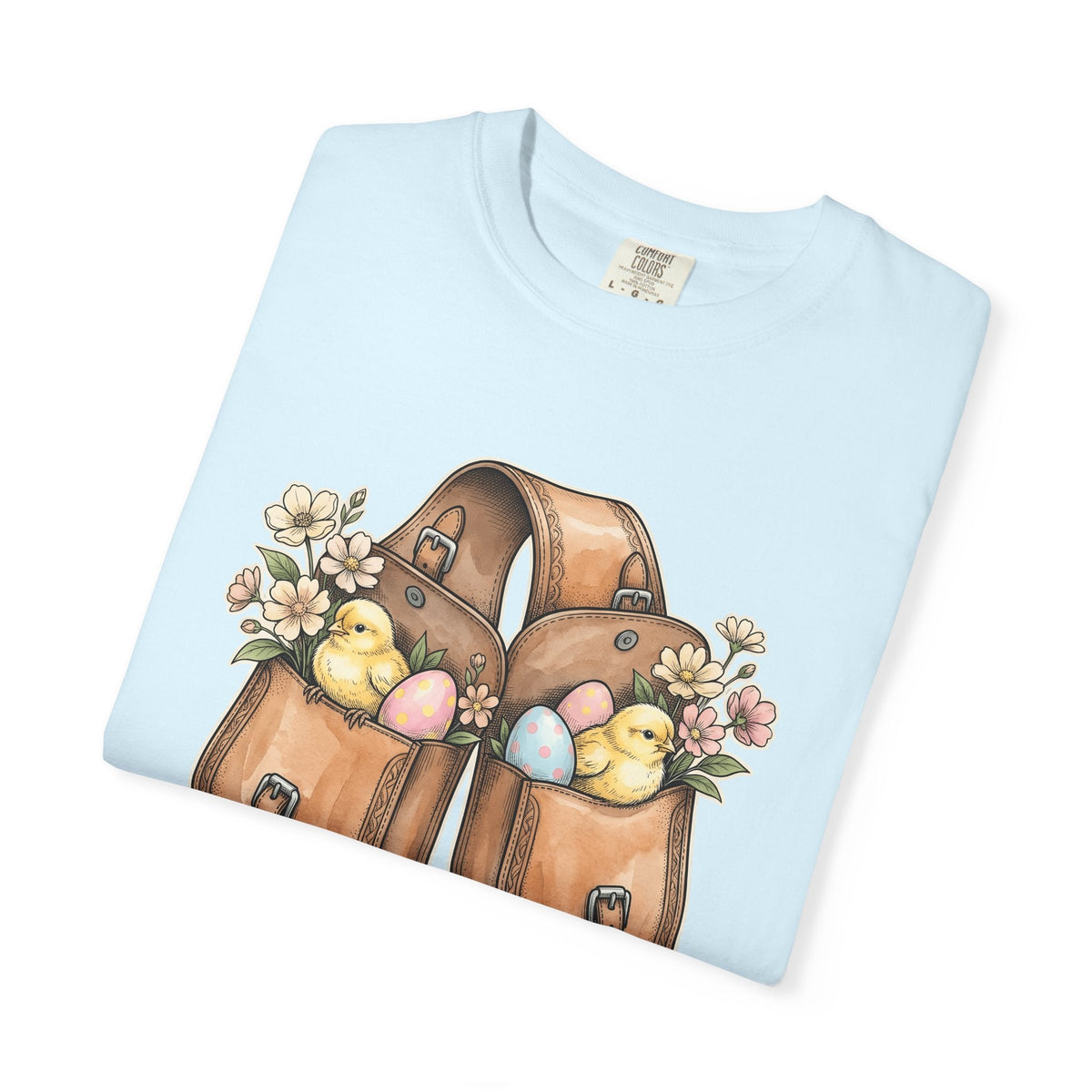 Baby Chicken Bag Shirt Easter Flowers Unisex Gift Floral Tee Chick Bag T-Shirt