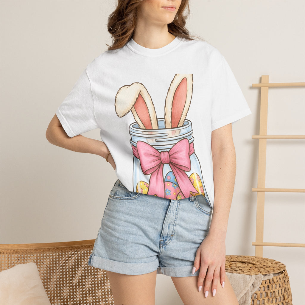 Rabbit Ears Jar Shirt Easter Flowers Unisex Gift Adorable product image 6