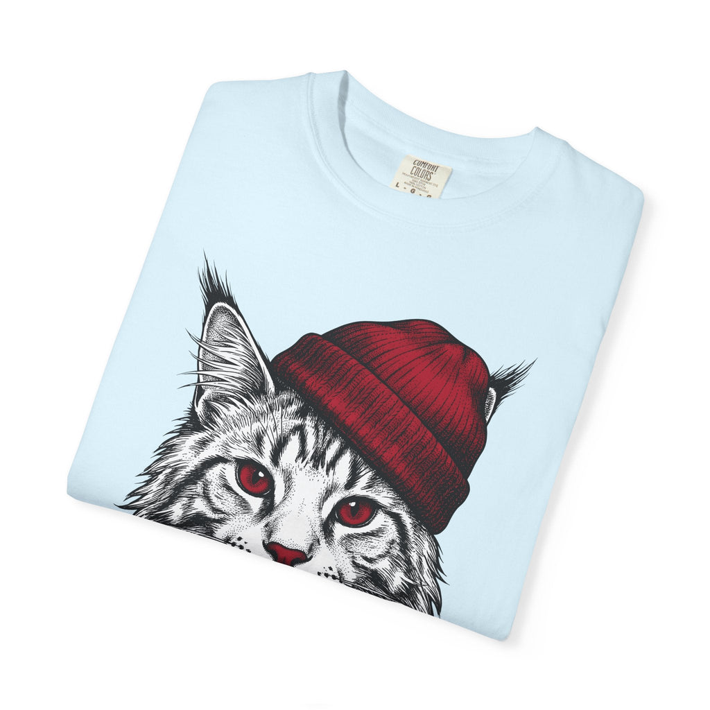 Feline Beanie Shirt Cat Apparel Unisex Gift Cartoon Tee product image 8