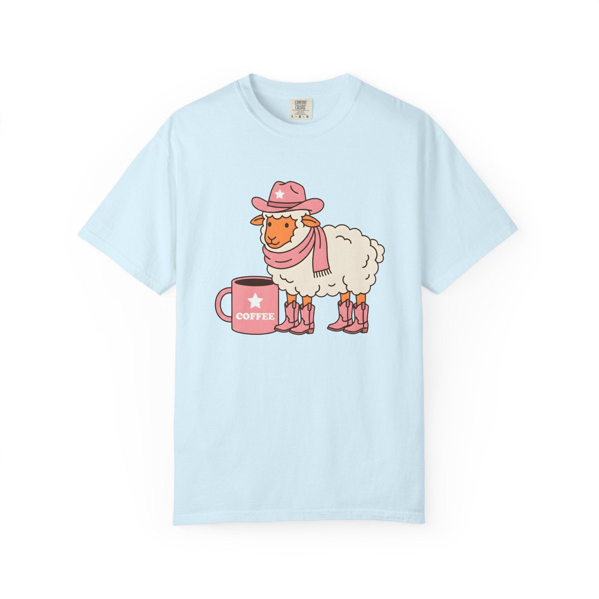 Cowgirl Sheep Shirt Coffee Animal Gift Women Kawaii Tee Shepherd T-Shirt Coffee Fan Cute Tshirt Creature Graphic Cartoon Coffee Mug Tshirt