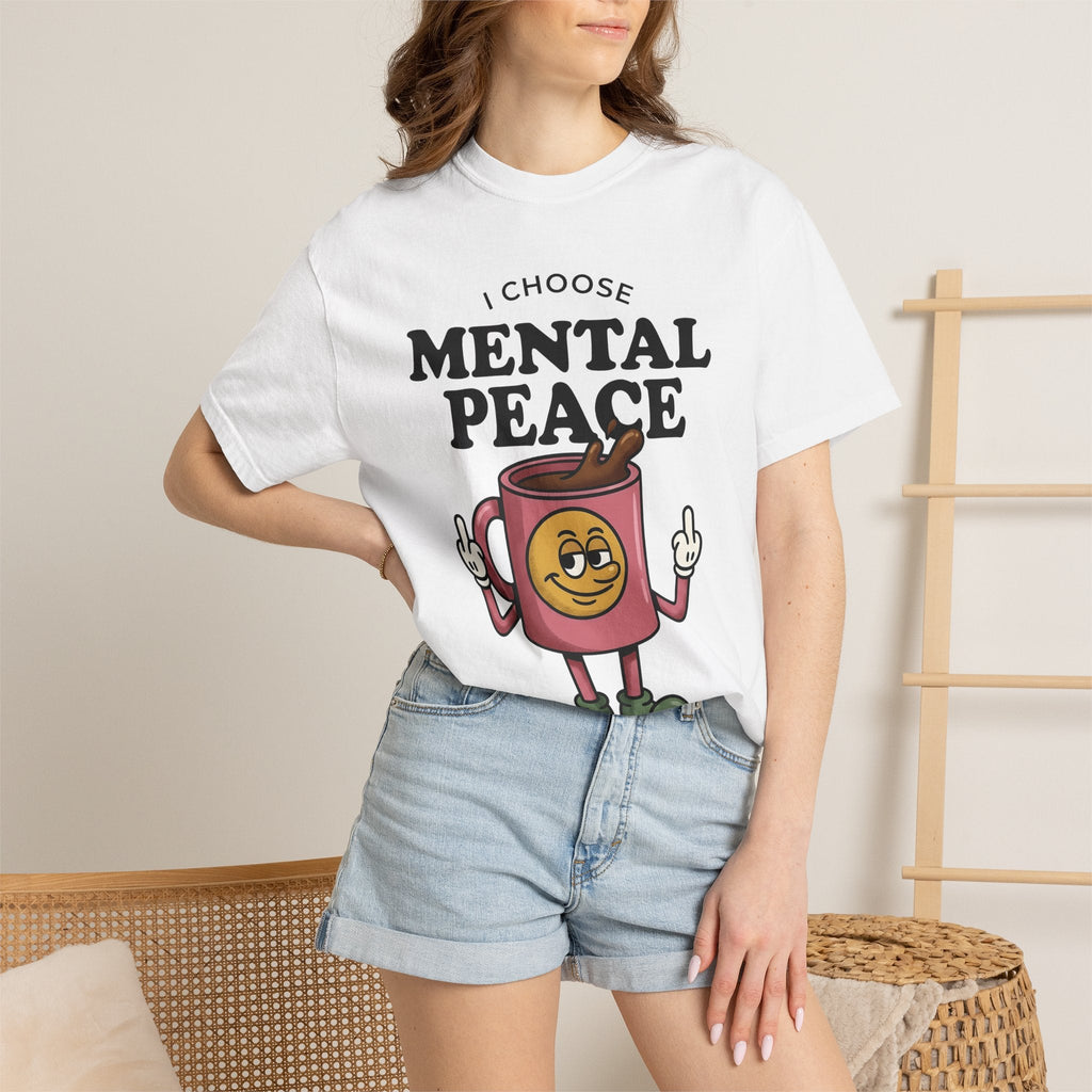 Hot Coffee Character Shirt Coffee Gag Unisex Gift Line Art Tee Coffee T-Shirt
